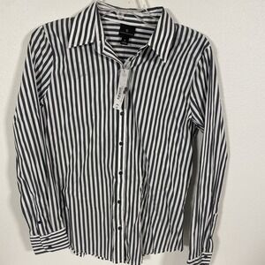 Worthington Women's Button Up L/S Striped Small Shirt NWT